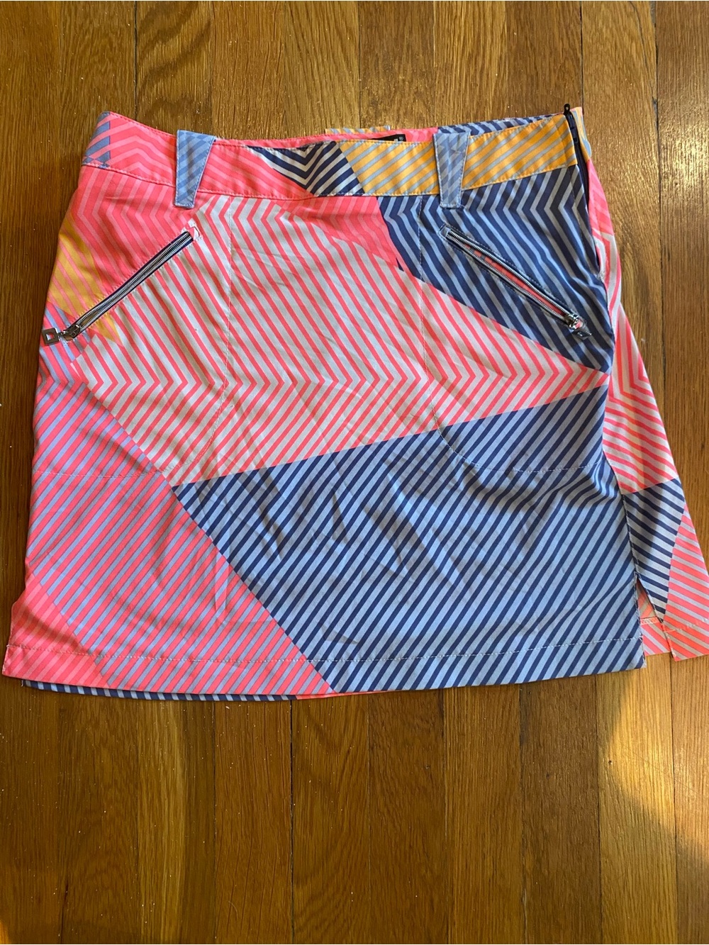 Jamie Sadock Striped Colorblock Pink and Blue Women's Skirt - Picture 1 of 3